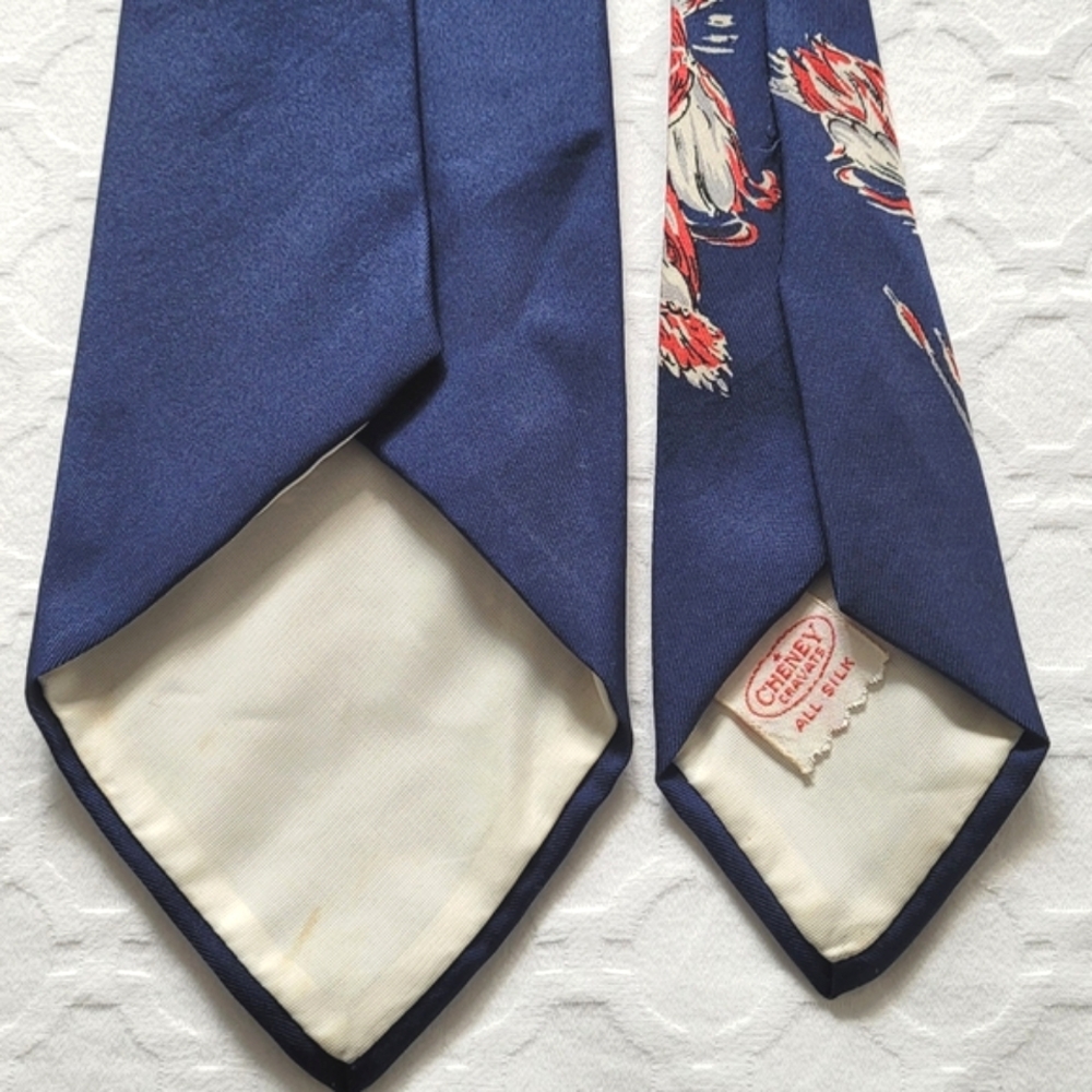 Vtg. SILK Duck Print Neck Tie - Picture 5 of 7